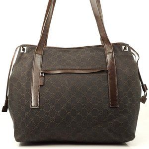 Auth Gucci Tote Bag Gg Canvas Tote Brown #4097G58